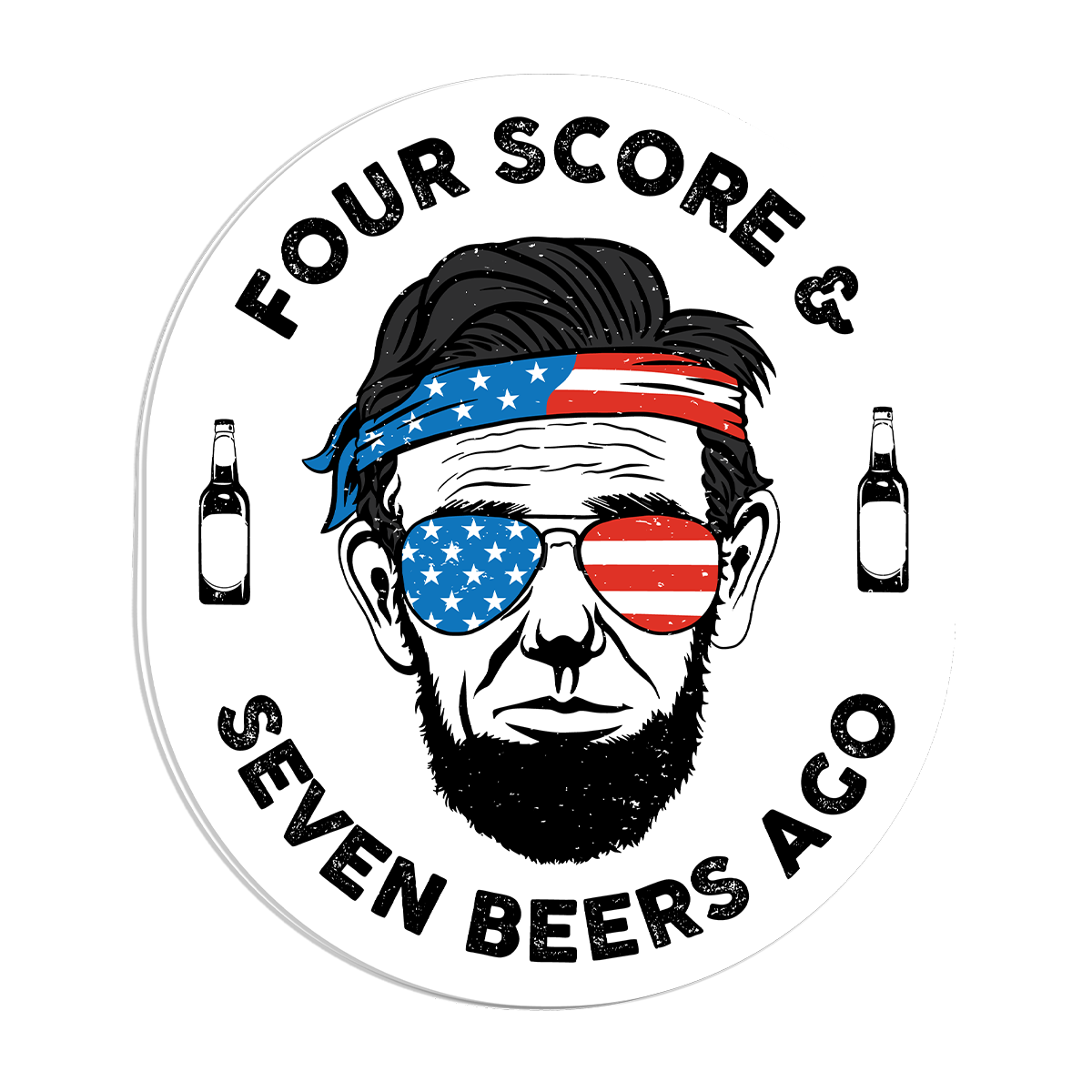 "Four Score Seven Beers" - Decal