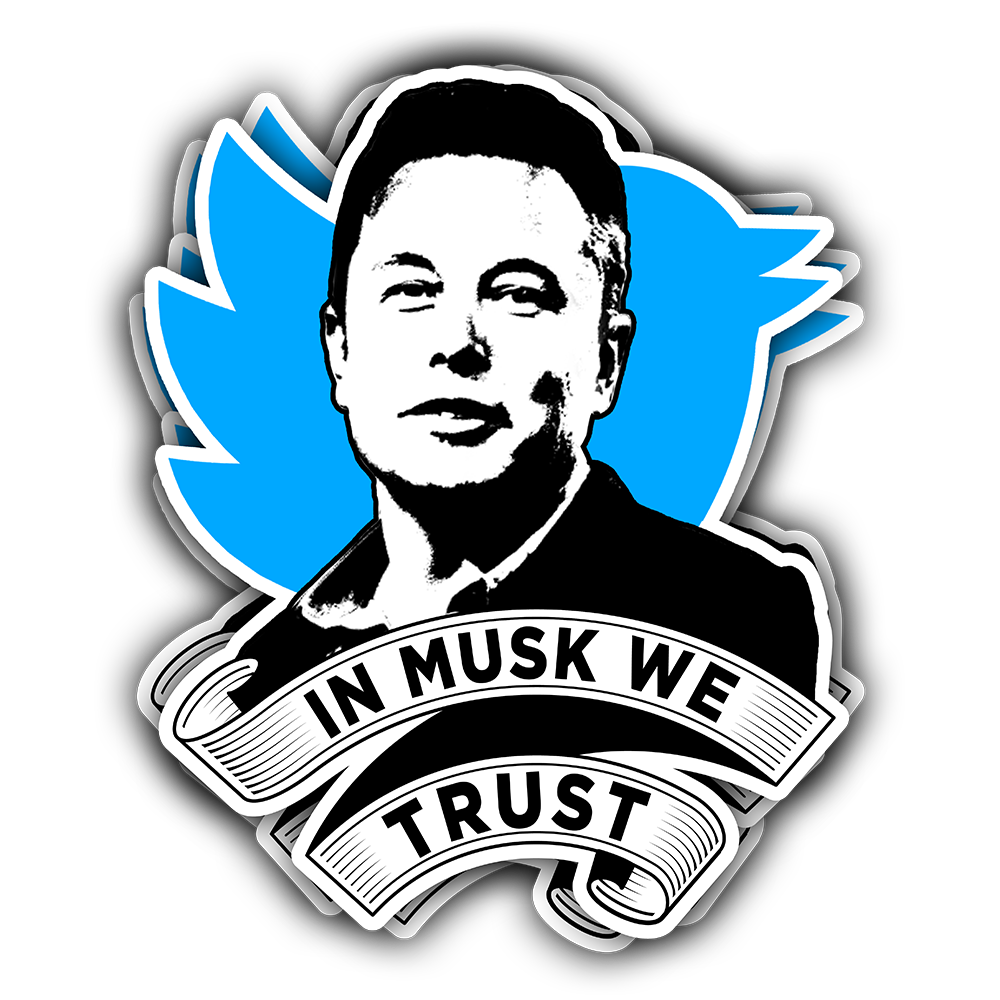 "In Musk We Trust" Blue - Decal