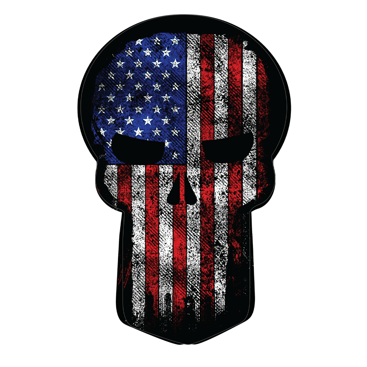 "Grunge Flag Skull" - Decal